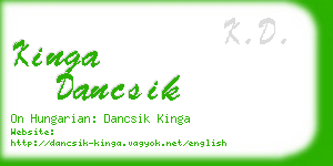 kinga dancsik business card